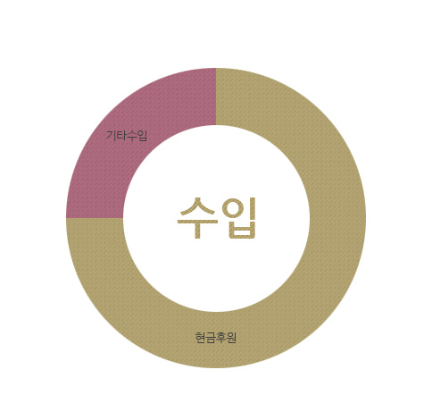 수입 : 현금후원금, 기타수입
